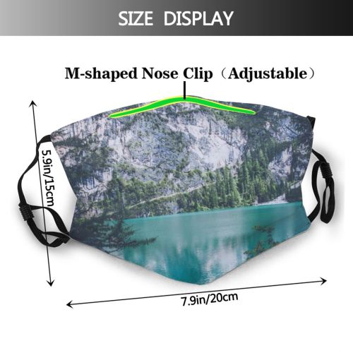 yanfind Idyllic Lake Park Sight Mountain Tyrol Rock Summertime Forest Panoramic River Scenery Dust Washable Reusable Filter and Reusable Mouth Warm Windproof Cotton Face