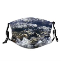 yanfind Ice Shot Daylight Clouds Capped Aerial Mountains Winter Snow Outdoors Sky Landscape Dust Washable Reusable Filter and Reusable Mouth Warm Windproof Cotton Face