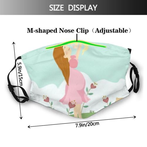 yanfind Garden Congratulation Happiness Young Mother Cat Kitty Cute Bight Sky Child Pregnant Dust Washable Reusable Filter and Reusable Mouth Warm Windproof Cotton Face