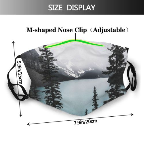 yanfind Ice Lake Daylight Frost Frozen Mountains Winter Snow Outdoors Trees Sky Fog Dust Washable Reusable Filter and Reusable Mouth Warm Windproof Cotton Face