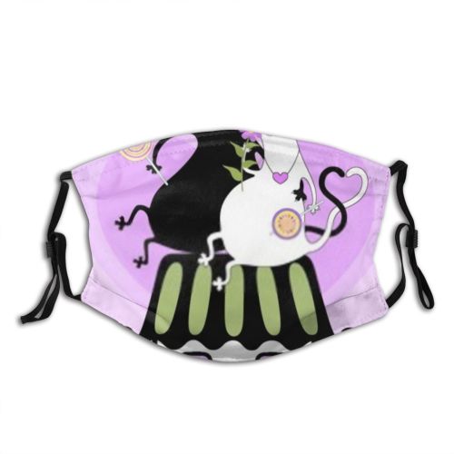 yanfind Flirtation Lilac Candy Romance Smile Roof Flora Cat Affection Fence Mood Marriage Dust Washable Reusable Filter and Reusable Mouth Warm Windproof Cotton Face