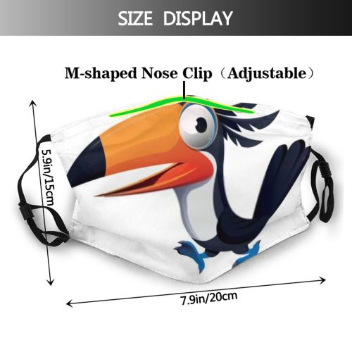 yanfind Isolated Strigiformes Bird Stylized Multicolored Comic Cute Feather Toucan Colorful Natural Wildlife Dust Washable Reusable Filter and Reusable Mouth Warm Windproof Cotton Face