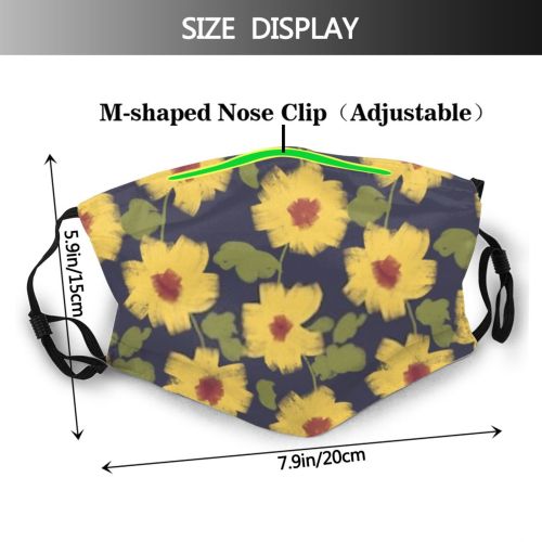 yanfind Blossom Spring Brushwork Flower Garden Strokes Plant Design Beautiful Art Bloom Brush Dust Washable Reusable Filter and Reusable Mouth Warm Windproof Cotton Face