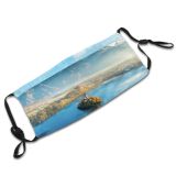 yanfind Ice Glacier Lake Daylight Sunset Dawn Clouds River Island Mountains Sun Winter Dust Washable Reusable Filter and Reusable Mouth Warm Windproof Cotton Face