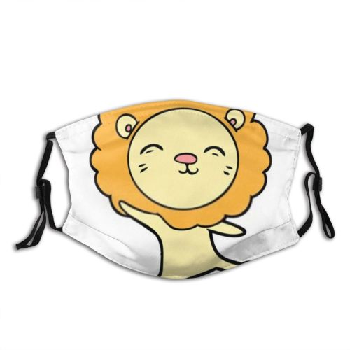yanfind Free Artwork Cute Doodle Quirky Art Retro Freehand Drawn Funny Cartoon Lion Dust Washable Reusable Filter and Reusable Mouth Warm Windproof Cotton Face