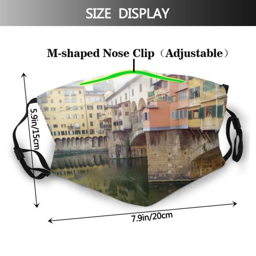 yanfind Neighbourhood Building Town Florence Waterway Ponte Bridge Reflection Old Italy River Channel Dust Washable Reusable Filter and Reusable Mouth Warm Windproof Cotton Face