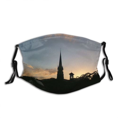 yanfind Isidro Sky Morning Buenos Evening Dusk Cielo Cathedral Cloud Amanecer Iglesia Sunset Dust Washable Reusable Filter and Reusable Mouth Warm Windproof Cotton Face