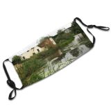 yanfind John Mill Tree Willy Cottage Waterway Flatford River Stour River Lott Landscape Dust Washable Reusable Filter and Reusable Mouth Warm Windproof Cotton Face
