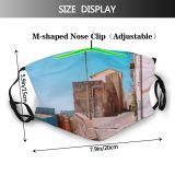 yanfind Bucolic Architecture Italy Street Mediterranean Town Ancient Scenic Medieval Village Island Travel Dust Washable Reusable Filter and Reusable Mouth Warm Windproof Cotton Face