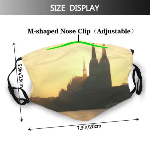 yanfind Steeple Sky Lightning Morning Winter Evening Atmospheric Sun Church Spring Rhein Dom Dust Washable Reusable Filter and Reusable Mouth Warm Windproof Cotton Face