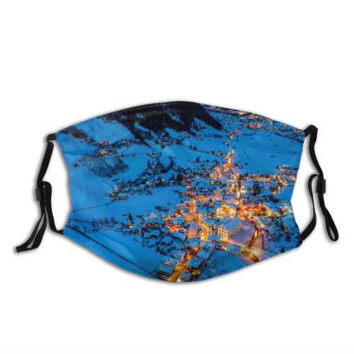 yanfind Ice Ski Europe Frost Aerial Alps Range Star Tourist Landscape Coniferous Im Dust Washable Reusable Filter and Reusable Mouth Warm Windproof Cotton Face