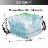 yanfind Texture Speed Azure Warp Wire Art Cone Vortex Turquoise Zone Trap Turning Dust Washable Reusable Filter and Reusable Mouth Warm Windproof Cotton Face