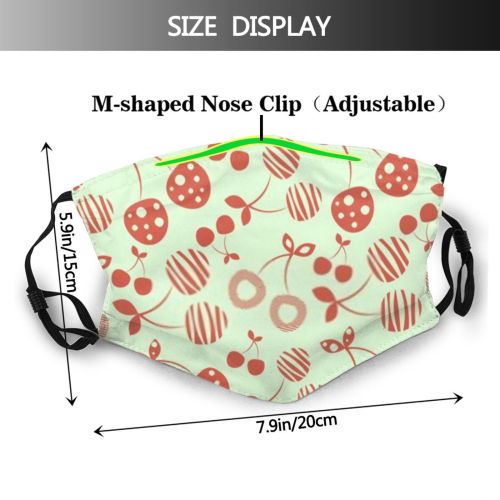 yanfind Abstract Cute Swatch Seamless Colorful Dots Eating Berry Natural Dessert Ornamental Summer Dust Washable Reusable Filter and Reusable Mouth Warm Windproof Cotton Face