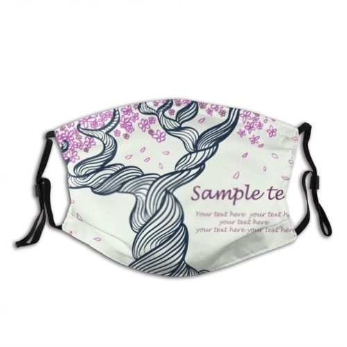 yanfind Abstract Isolated Deciduous Life Sample Here Cute Revival Simplicity Branches Elegance Flowers Dust Washable Reusable Filter and Reusable Mouth Warm Windproof Cotton Face