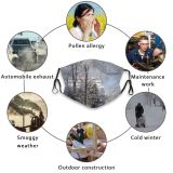 yanfind Europe Council Trees Sky Tree Ice Plant Branch Frost Winter Freezing Snow Dust Washable Reusable Filter and Reusable Mouth Warm Windproof Cotton Face