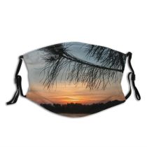 yanfind Horizon Rocio Morning Natural Sun Sunset Landscape Sky Classic Classics Sunrise Tree Dust Washable Reusable Filter and Reusable Mouth Warm Windproof Cotton Face