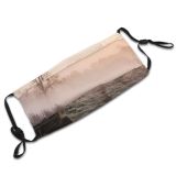 yanfind Dawn Ice Frost Landscape Rural Scene Space Meadow UK Tranquil Fog Road Dust Washable Reusable Filter and Reusable Mouth Warm Windproof Cotton Face