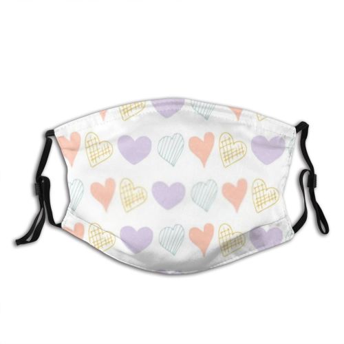 yanfind Abstract Romance Elegant Free Handdrawn Cute Fancy Seamless Colorful Kid Wedding Pastel Dust Washable Reusable Filter and Reusable Mouth Warm Windproof Cotton Face