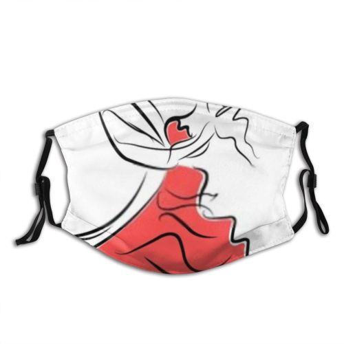 yanfind Abstract Isolated Young Together Artwork Cute Classic Dress Flirting Figure Waltz Lady Dust Washable Reusable Filter and Reusable Mouth Warm Windproof Cotton Face
