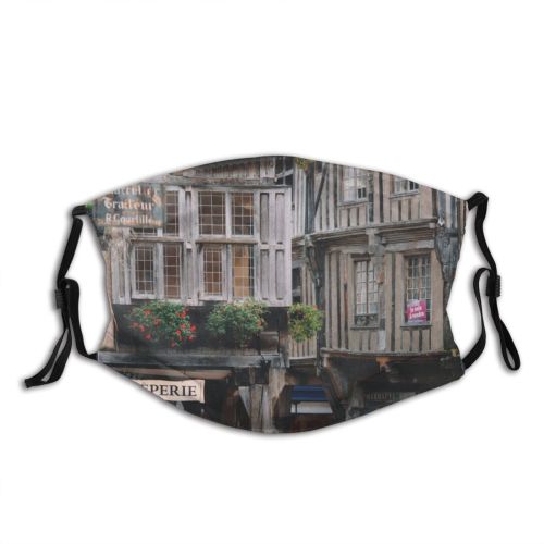 yanfind Idyllic Town Daylight Exterior Flora Fence Balcony Urban Signboard Café Bloom Cafeteria Dust Washable Reusable Filter and Reusable Mouth Warm Windproof Cotton Face