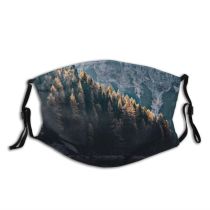 yanfind Idyllic Lake Calm Mountain Forest Tranquil Relax Scenery Trees Lakeside Peaceful Landscape Dust Washable Reusable Filter and Reusable Mouth Warm Windproof Cotton Face