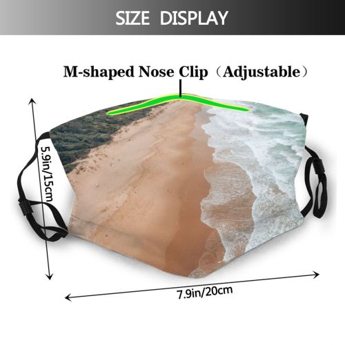 yanfind Idyllic Shore Coast Foliage Amazing Flora Exotic Breeze Seacoast Seaside Shoreline Tide Dust Washable Reusable Filter and Reusable Mouth Warm Windproof Cotton Face