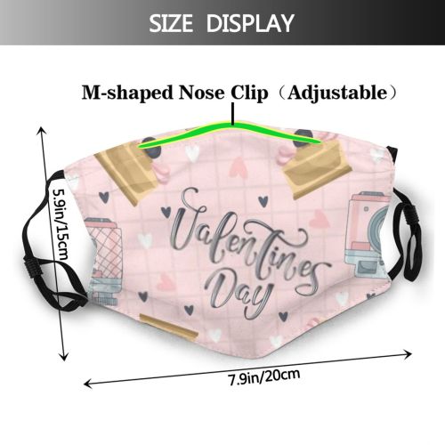 yanfind Abstract Isolated Romance Cute Seamless Winter Wedding Coffee Doodle Design Sweet Valentine Dust Washable Reusable Filter and Reusable Mouth Warm Windproof Cotton Face