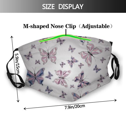 yanfind Abstract Butterfly Cute Insect Plane Seamless Colorful Beauty Summer Neutral Vintage Fly Dust Washable Reusable Filter and Reusable Mouth Warm Windproof Cotton Face