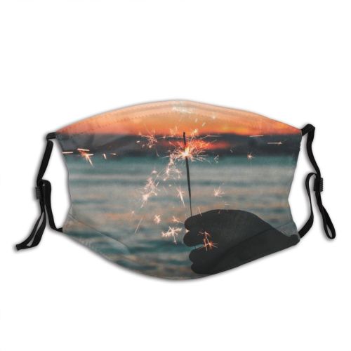 yanfind Lake Sunset Evening Dawn Sea Fireworks Beach Sparks Outdoors Dusk Sparklers Ocean Dust Washable Reusable Filter and Reusable Mouth Warm Windproof Cotton Face