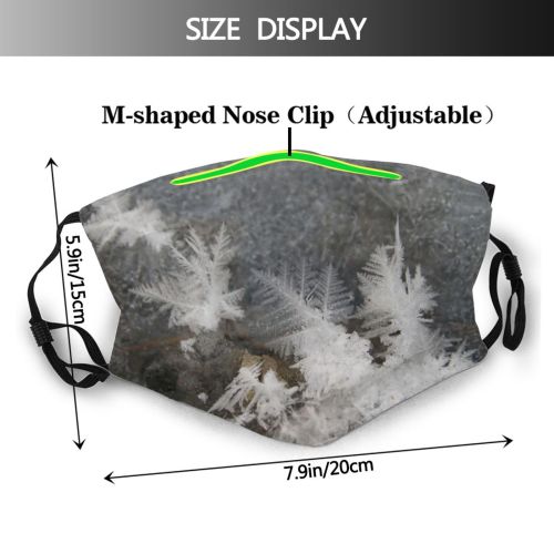 yanfind Winter Frozen Frost Ground Plant Tree Ice Ice Frost Winter Freezing Snow Dust Washable Reusable Filter and Reusable Mouth Warm Windproof Cotton Face