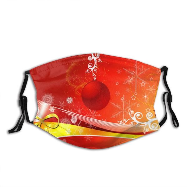 yanfind Winter Glossy Decorate Christmas Design Graphics Snow Dust Washable Reusable Filter and Reusable Mouth Warm Windproof Cotton Face