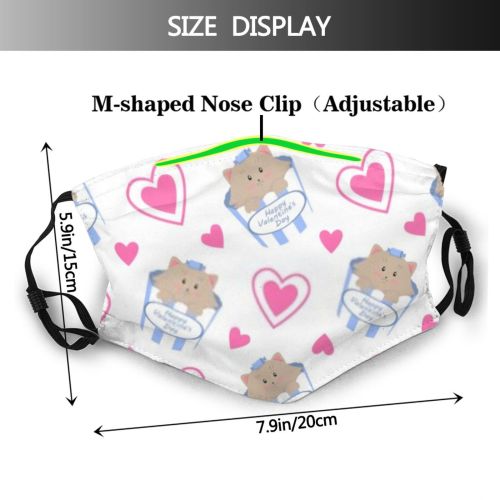 yanfind Abstract Candy Isolated Romance Pajamas Fashion Cat Cute Seamless Colorful Wedding Design Dust Washable Reusable Filter and Reusable Mouth Warm Windproof Cotton Face