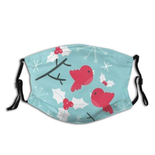 yanfind Chill Bird Stylized Mint Snow Christmas Comic Cute Xmas Stationery Winter Snowflake Dust Washable Reusable Filter and Reusable Mouth Warm Windproof Cotton Face