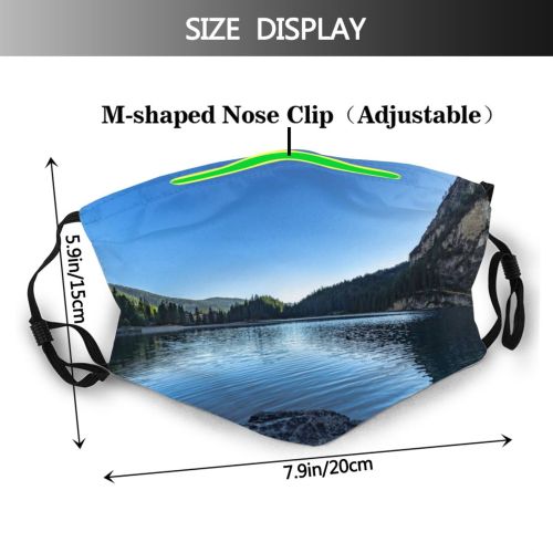 yanfind Lake Daylight Forest Clouds River Scenery Mountains Outdoors Trees Wilderness Sky Lakeside Dust Washable Reusable Filter and Reusable Mouth Warm Windproof Cotton Face