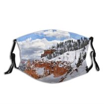 yanfind Ice Glacier Daylight Park Frost Landmark Sight Frosty Mountain Snowy Attraction Icy Dust Washable Reusable Filter and Reusable Mouth Warm Windproof Cotton Face