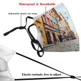 yanfind Europe Taken Vanishing Capital Poland Cities Zone Point Tranquility Built Polish Cobblestone Dust Washable Reusable Filter and Reusable Mouth Warm Windproof Cotton Face