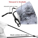 yanfind Winter Trees Twig Tree Branch Blizzard Frost Winter Freezing Michigan Snow Atmospheric Dust Washable Reusable Filter and Reusable Mouth Warm Windproof Cotton Face