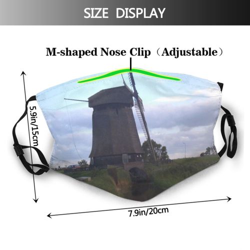yanfind Moulins Mill Turbine Polder Windmill Wind Dust Washable Reusable Filter and Reusable Mouth Warm Windproof Cotton Face