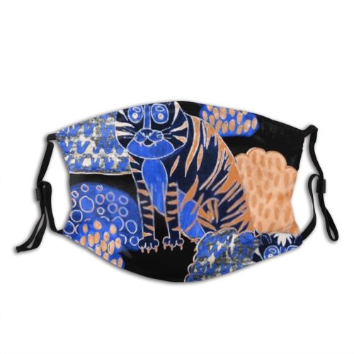 yanfind Abstract Fashion Artwork Cat Seamless Trendy Memphis Wildlife Leopard Summer Palm Design Dust Washable Reusable Filter and Reusable Mouth Warm Windproof Cotton Face