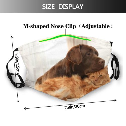 yanfind Friends Lovely Whisker Fur Together Cat Kitty Cute Doggie Resting Friendly Dog   Dust Washable Reusable Filter and Reusable Mouth Warm Windproof Cotton Face
