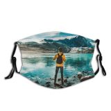 yanfind Idyllic Lake Vacation Calm Backpack Leisure Recreation Explore Tranquil River Scenery Mountains Dust Washable Reusable Filter and Reusable Mouth Warm Windproof Cotton Face