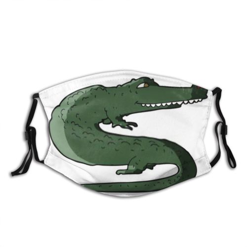 yanfind Crazy Cute Alligator Cheerful Doodle Quirky Art Retro Silly Drawn Happy Funny Dust Washable Reusable Filter and Reusable Mouth Warm Windproof Cotton Face
