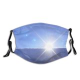yanfind Winter Texture Horizon Lens Atmospheric Sparkle Flare Sky Sunlight Light Daytime Sun Dust Washable Reusable Filter and Reusable Mouth Warm Windproof Cotton Face