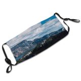 yanfind Ice Glacier Lake Daylight Frost Frosty Mountain Icy Forest Clouds Daytime Frozen Dust Washable Reusable Filter and Reusable Mouth Warm Windproof Cotton Face
