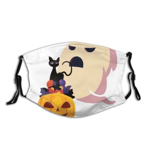 yanfind Horror Halloween Cat Font Night Autumn October Pumpkin Spooky Spider Trick Treat Dust Washable Reusable Filter and Reusable Mouth Warm Windproof Cotton Face