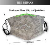 yanfind Flower Retro Motif Lace Flowers Classic Design Beige Visual Paisley Floral Wall Dust Washable Reusable Filter and Reusable Mouth Warm Windproof Cotton Face