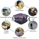 yanfind Ice Frost Grand Range Landscape Night Snow Forest Way Ridge Wyoming Sky Dust Washable Reusable Filter and Reusable Mouth Warm Windproof Cotton Face