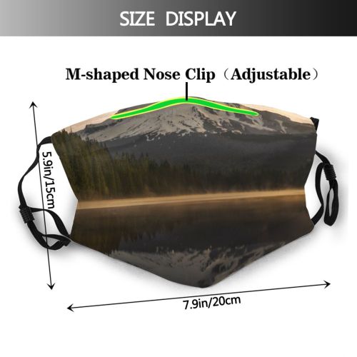 yanfind Idyllic Reflective Lake Calm Dawn Mountain Clouds Tranquil Scenery Capped Breathtaking Beautiful Dust Washable Reusable Filter and Reusable Mouth Warm Windproof Cotton Face