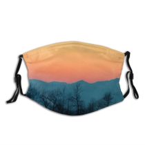 yanfind Sky Horizon Dusk Morning Atmospheric Sunset Landscape Sky Afterglow Mountains Morning Atmosphere Dust Washable Reusable Filter and Reusable Mouth Warm Windproof Cotton Face