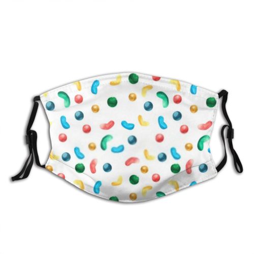 yanfind Candy Lollipop Waffle Cookie Cute Menu Seamless Colorful Cone Dessert Design Sweet Dust Washable Reusable Filter and Reusable Mouth Warm Windproof Cotton Face
